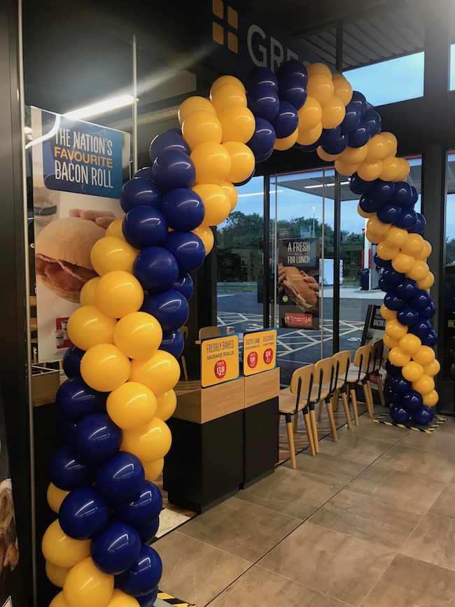 Greggs balloon arch