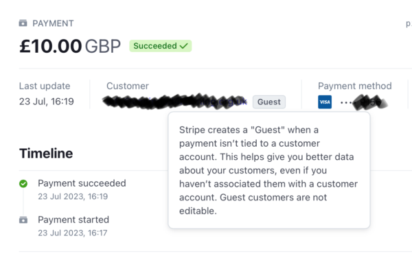 Stripe guest email